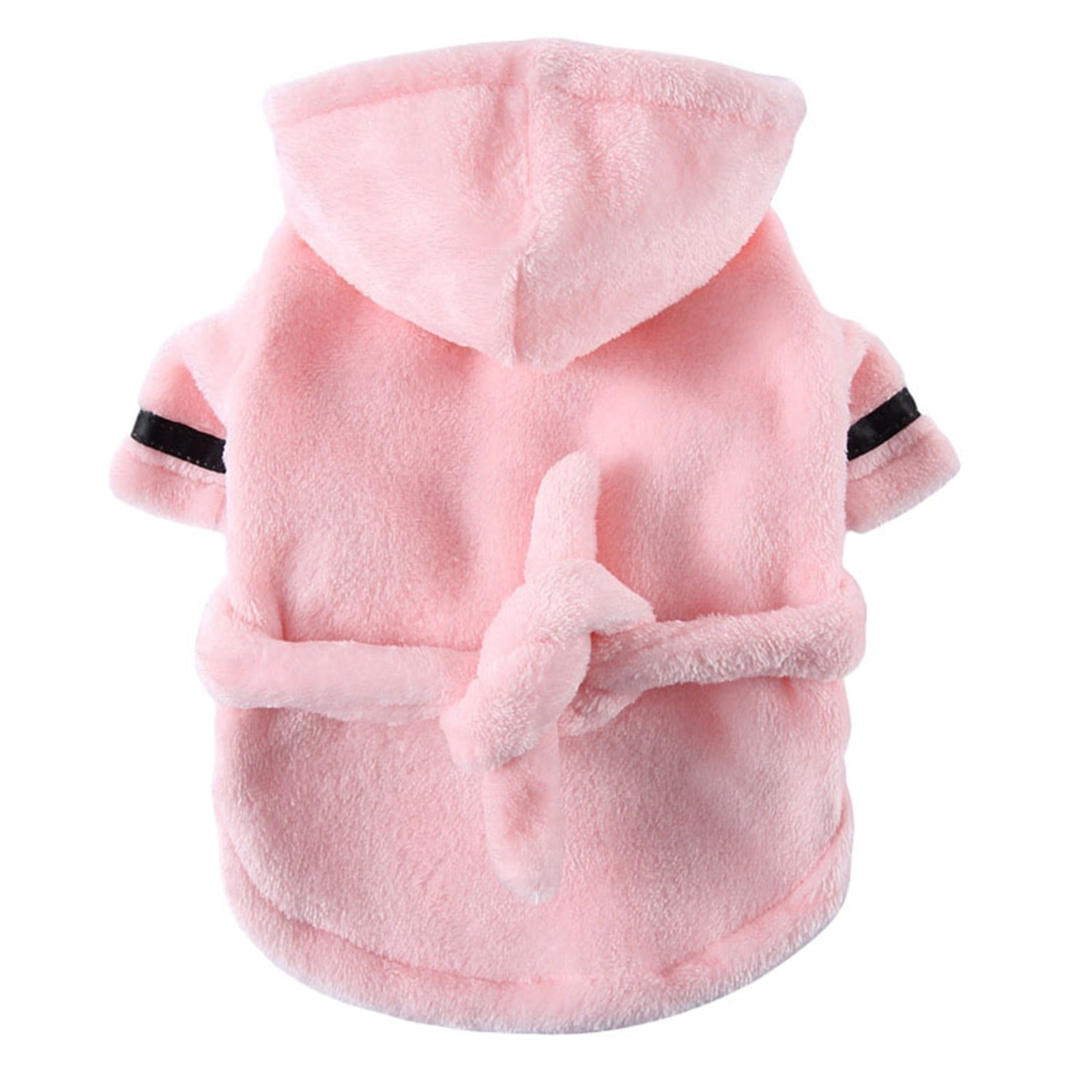 Pet Bathrobes, Pajamas ! Dog Cat Bathrobe Pet Clothes Hotel Bath Towel Pet Bathrobe Nightgown Pajamas (Army Green, L) L Pink — image 3