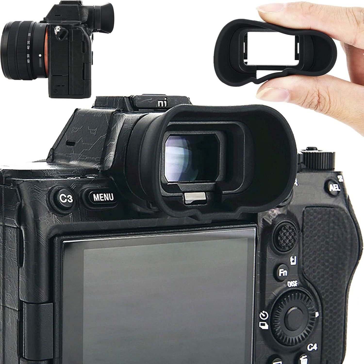 Extended Replace Sony FDA-EP19 Camera Eyecup Viewfinder for Sony A7R VI A7V | Soft Silicon,Camera Eye Cup Eyepiece,for Sony A7R VI A7RVI Alpha A7M5 A7 V A7V IV — image 2