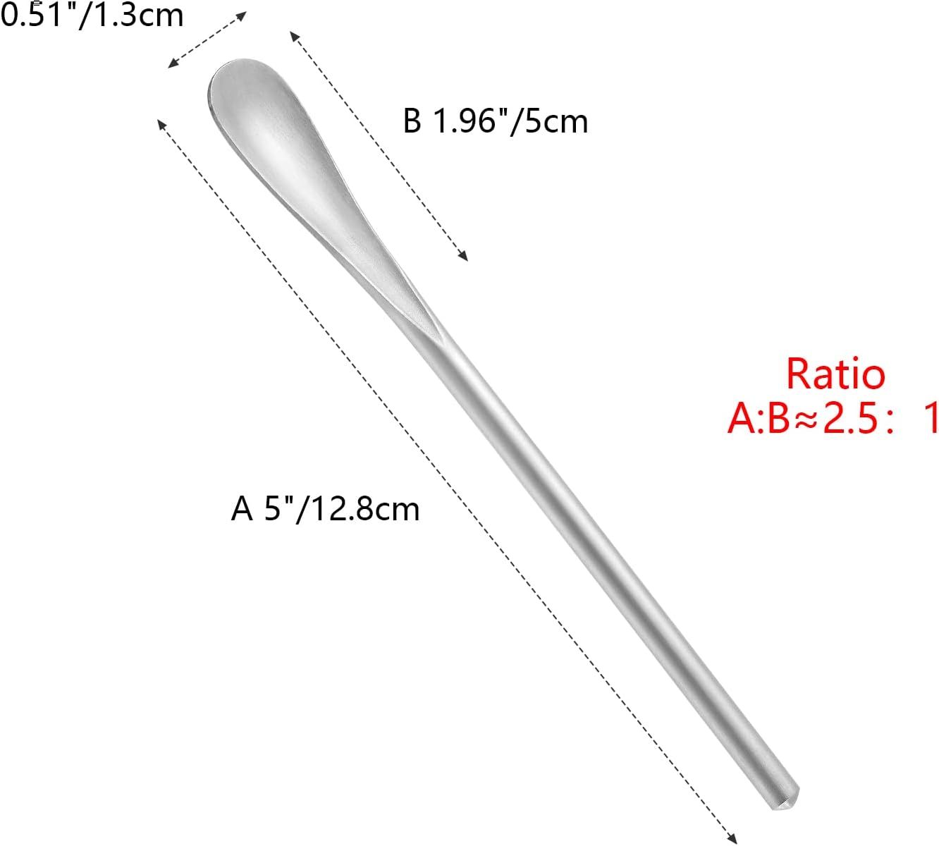 5Inch/12.8cm Coffee Stirrers Spoon,Silver Stainless Steel 304# Coffee Stir Sticks,Round Solid Handle Cocktail Beverage Iced Tea Stirring Stick,Drink Mixing — image 3