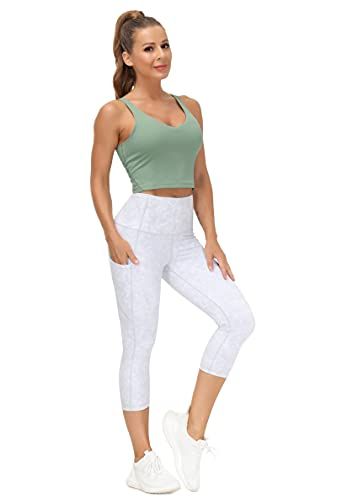 Women's Crop Tank Sports Bra for Yoga, Running, Gym Workouts & Low-Impact Activities, L (Jade) — image 5