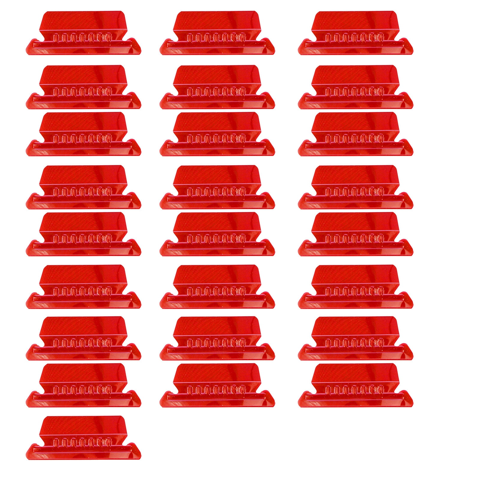 25 Pack Hanging File Folder Tabs, Clear Plastic Label Tabs and Inserts for Filing Cabinets and Office Organization, Red, 3 in