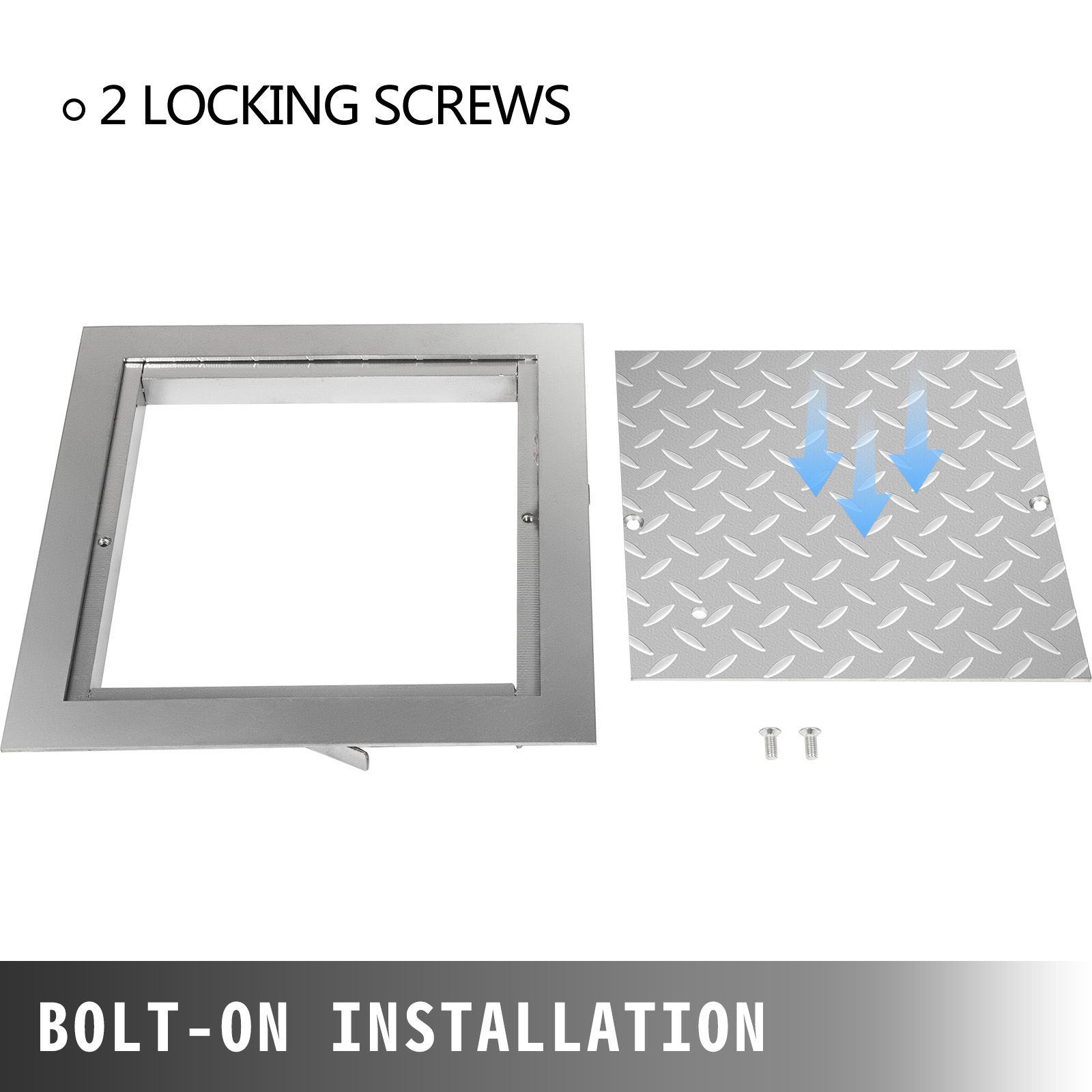 Recessed Manhole Cover 11.8/"x11.8/" Clear Opening, Galvanized Steel Drain Cover Overall Size 14.5/"x14.5/", Sealed Square Manhole Cover and Frame, Steel Man โ image 6