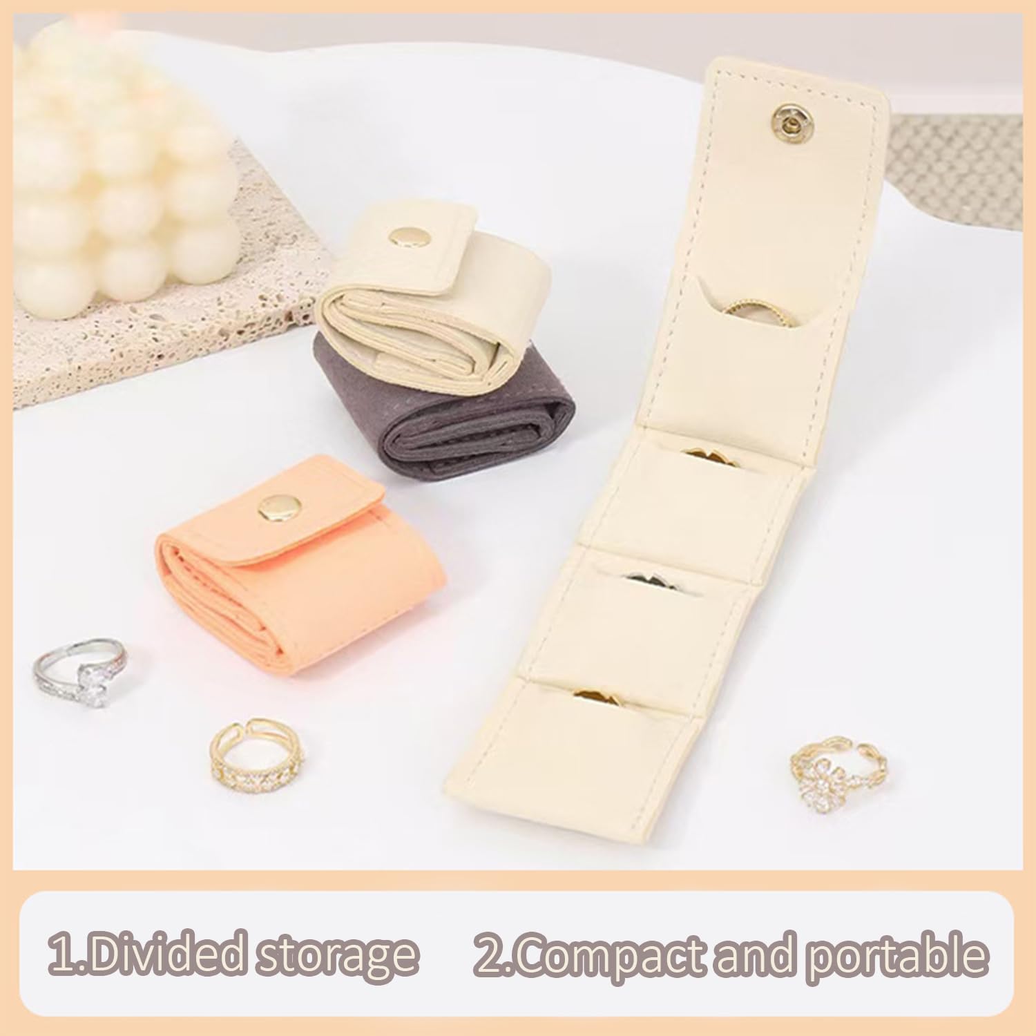 3-Piece Foldable Jewelry Organizer Case for Necklaces and Rings โ image 4