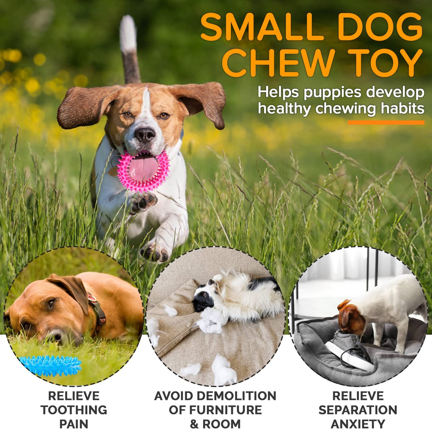 3 Pack Puppy Chew Toys for Relieve Itching and Clean Teeth - Dog Toys for Small Dogs, Puppies Dog Toys โ image 5