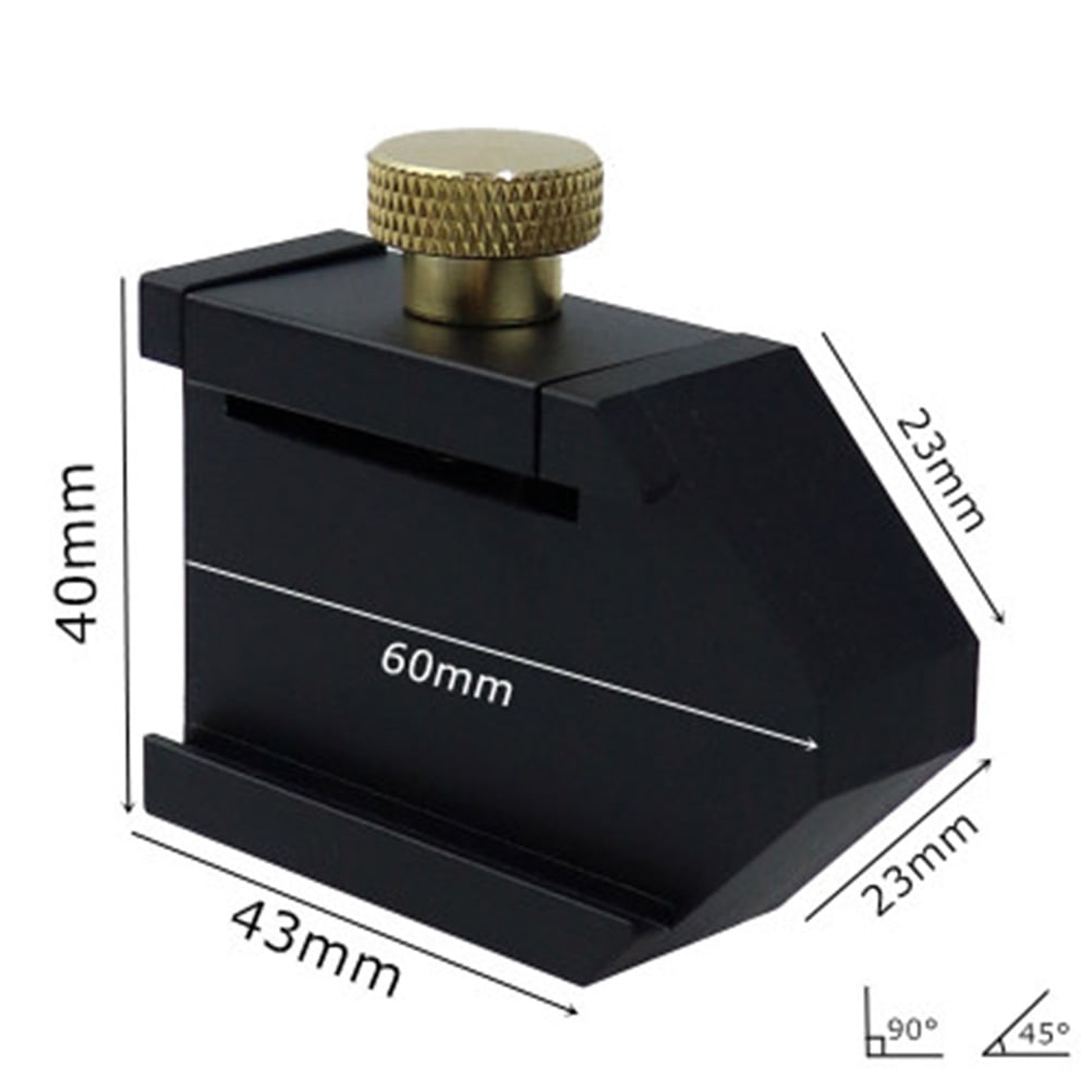 Black Aluminum Alloy Steel Ruler for Woodworking and DIY Positioning 7045892 6*4cm Black โ image 5