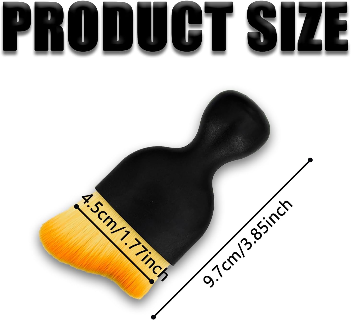 Car Interior Detailing Brush, Ultra Soft Non-Scratch Dust Brush, Car Interior Cleaning Tool for Cleaning Panels, Air Vent, Leather (Yellow) โ image 2