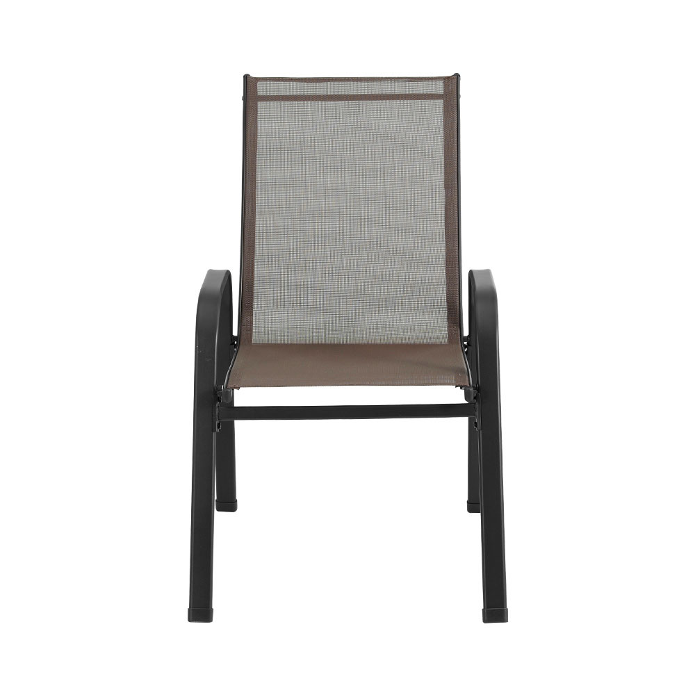 Gardeon 6PC Outdoor Dining Chairs Stackable Lounge Chair Patio Furniture Brown โ image 4