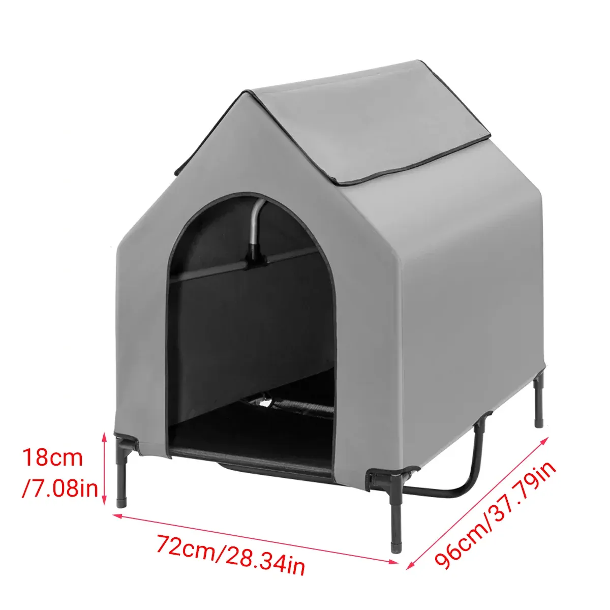 Outdoor Pet Camp Bed with Canopy Large Dogs Mesh Summer Breathable Kennel — image 3
