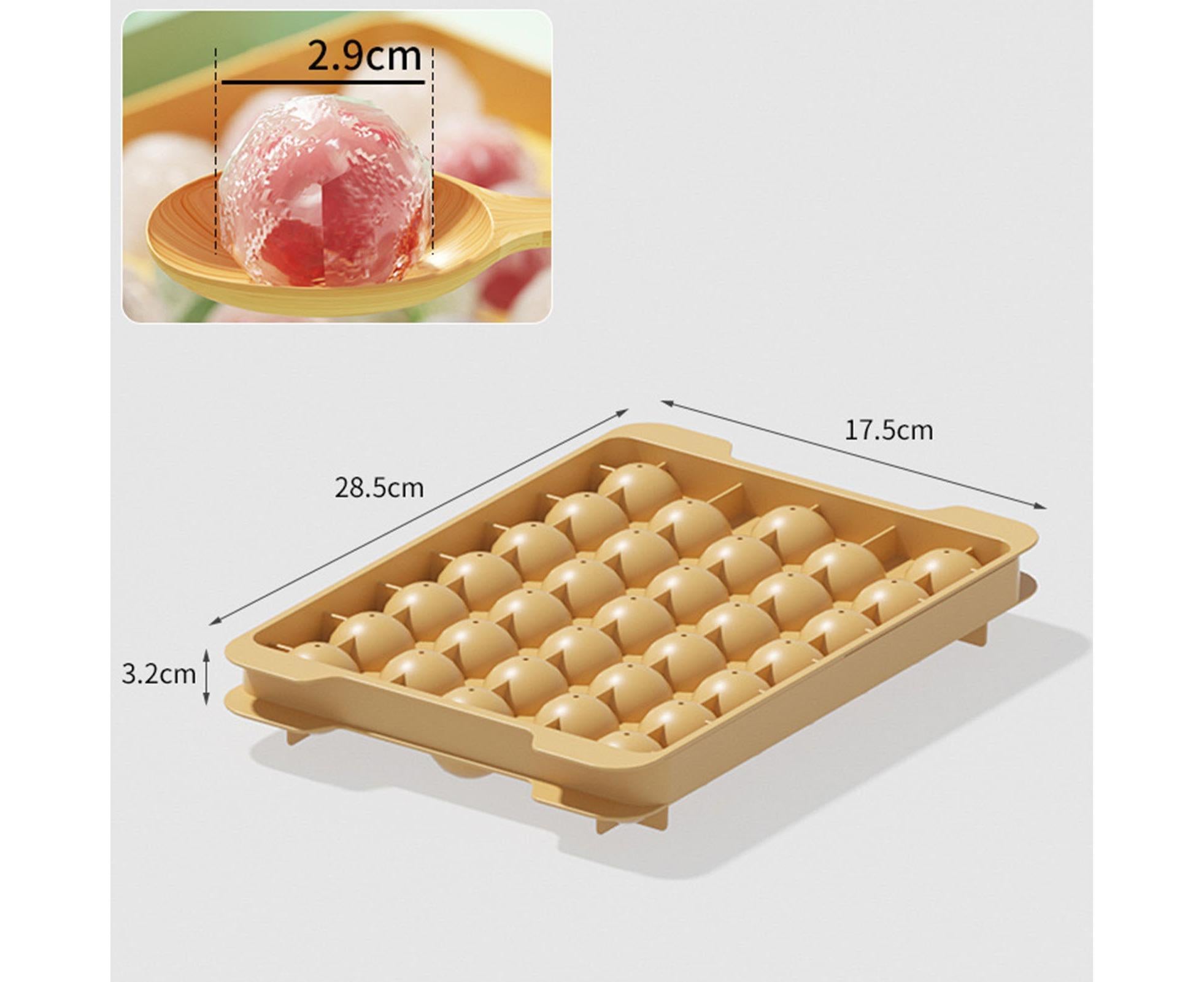 Ice Cube Mold Compartment Large Capacity PP Multi-grid Lidded Ice Ball Maker Kitchen Supplies-Yellow — image 4