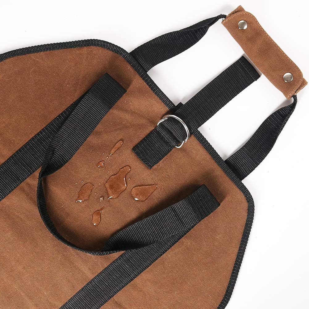 Firewood Carrier, 38in x 18in 16oz Waxed Canvas Log Carrier for Firewood, Wood Carrying Bag with Handles Securing Straps for Indoors Camping Trip, Gifts for โ image 5