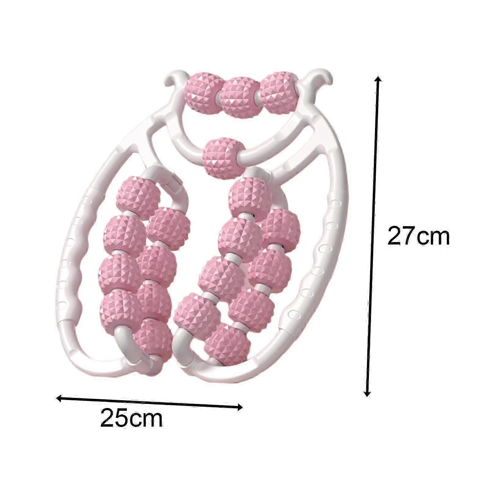 Massage Roller Relax Roller 20 Wheels Tubular Device Arm Leg Massage Circular Leg Clamps for Golfers Elbow Neck Leg Ankle Pink β image 5