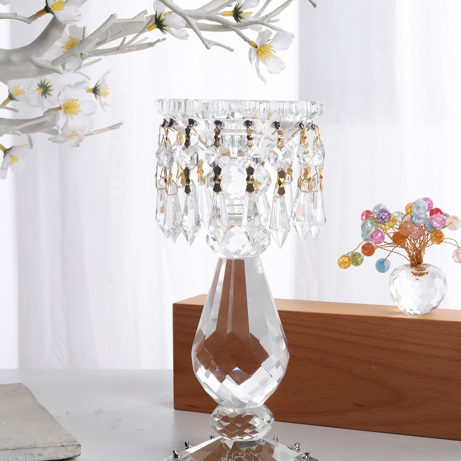 20pcs Chandelier Crystal Prisms Pendants Icicle Prism Ornament Rhinestone Accessories Autos Drops Pendant Suncatcher