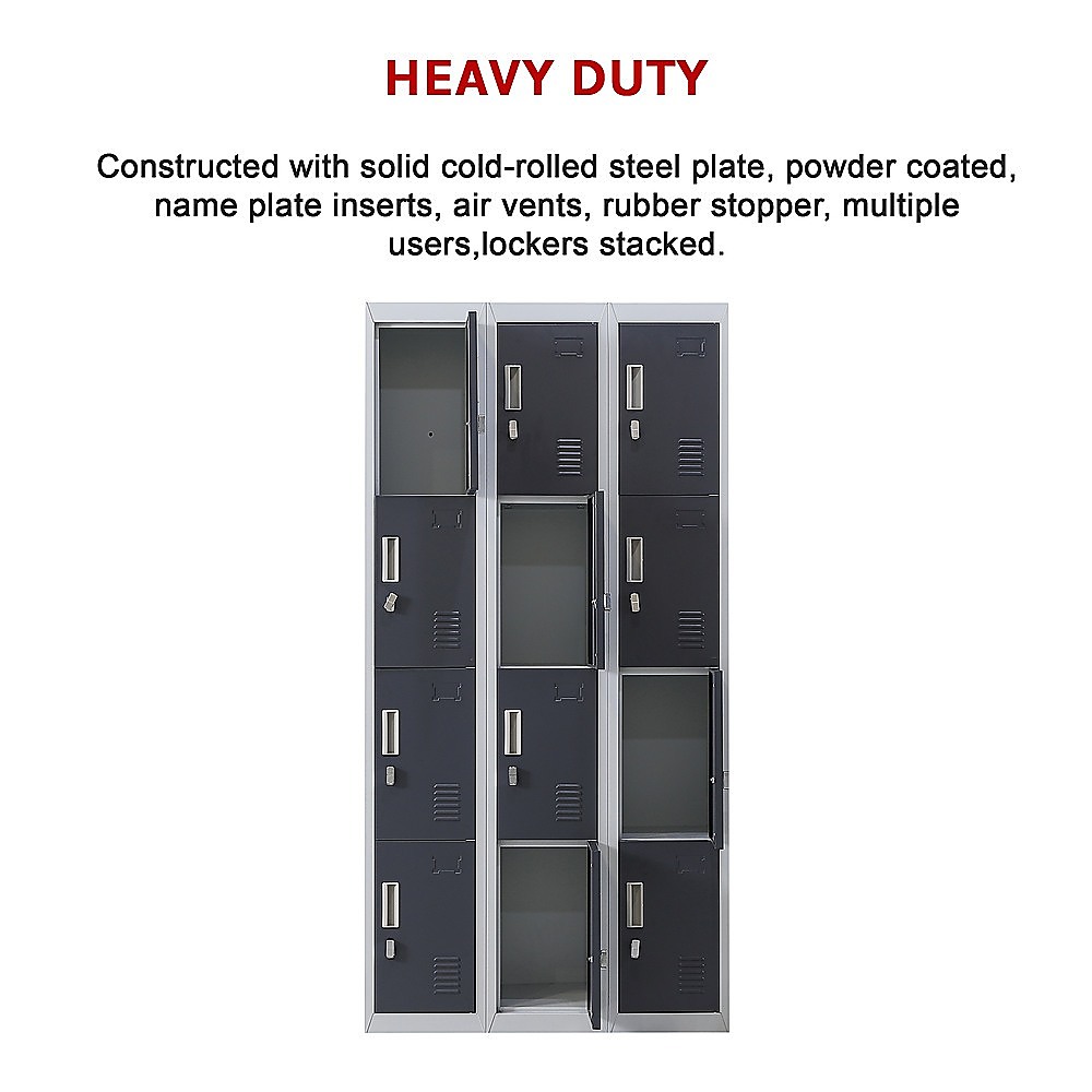 12-Door Locker for Office Gym Shed School Home Storage - Padlock-operated โ image 5