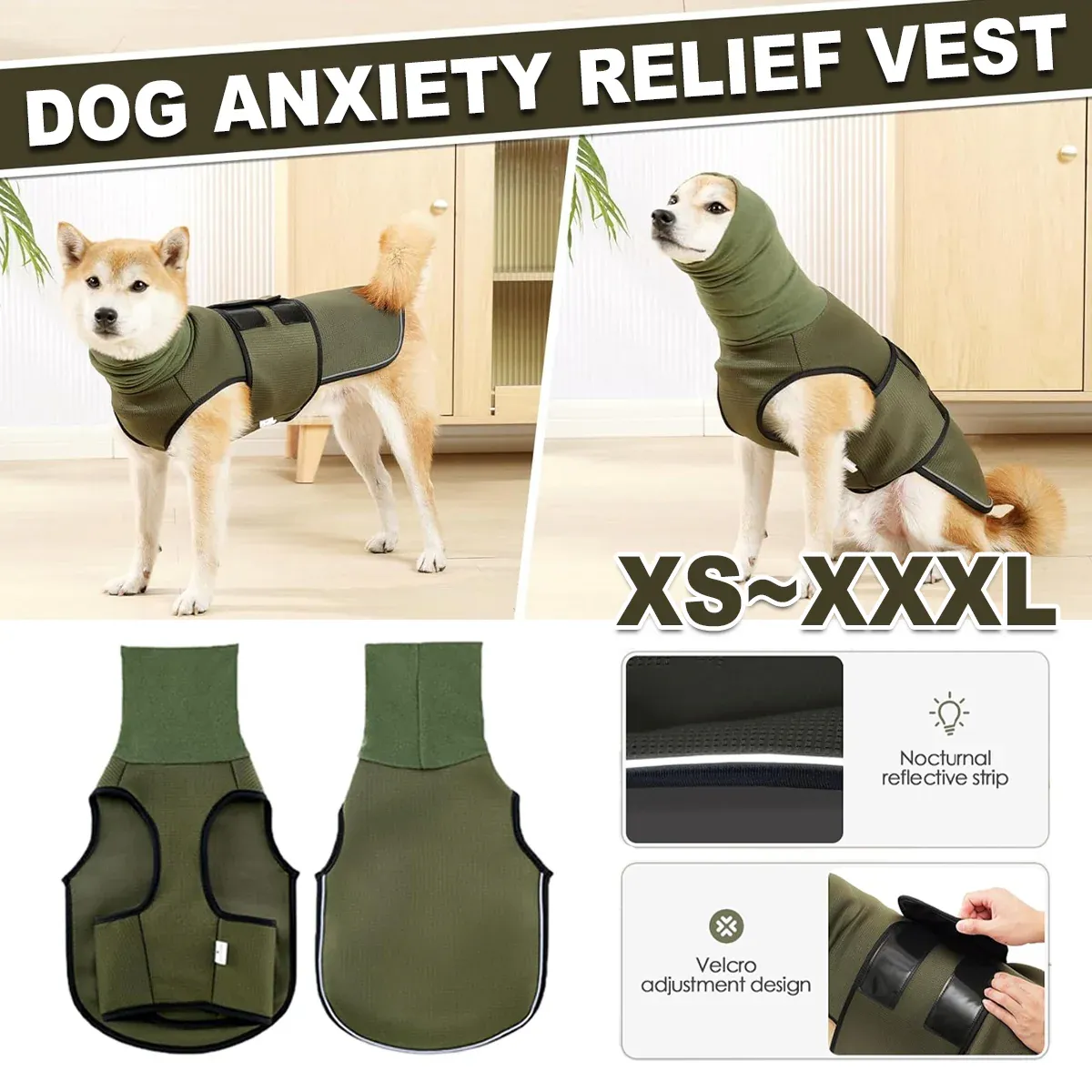 Calming Dog Vest for Stress Relief Travel Thunder Wrap Jacket for Medium Large Dogs - L — image 2