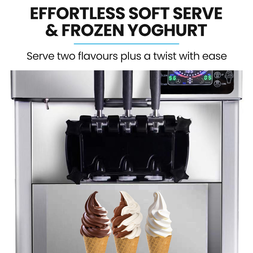 POLYCOOL Benchtop Soft Serve Ice Cream Machine, 3 Flavours, 2+Twist, Frozen Yoghurt, Acai Maker, Twin Cylinder, Counter Top Design, 15A Plug โ image 3