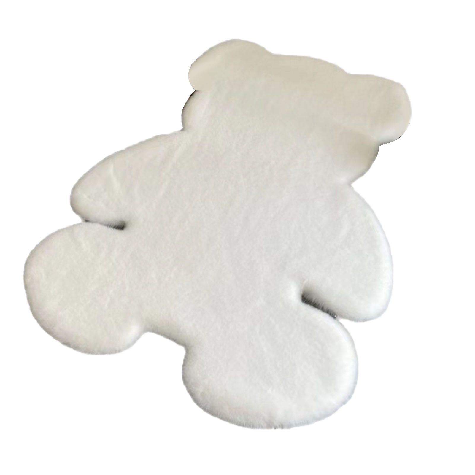 Cute Bedroom Rug Soft Bear Shaped Shaggy Floor Mat for Kids Teen Girls Room Floor Living Room White 45 × 60 — image 2