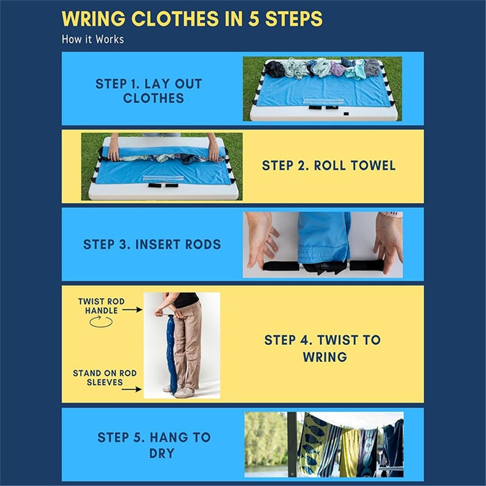 Ultra-Light Clothes Wringer – Upgraded Version with Wider Towel – Manual Hand Crank Laundry Dryer for Travel, Camping & Off-Grid Use – Compact & Eco-Friendly — image 4