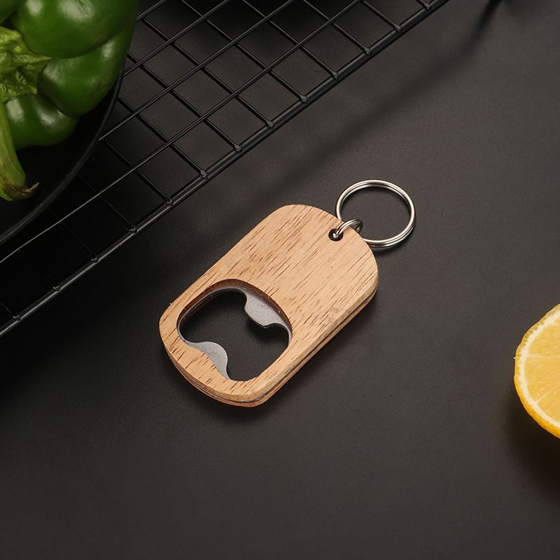Bottle Opener Keychain Portable Wooden Beer Bottle Opener Keyring Beverage Drinks Bottle Opener Key Chain Christmas Birthday — image 4