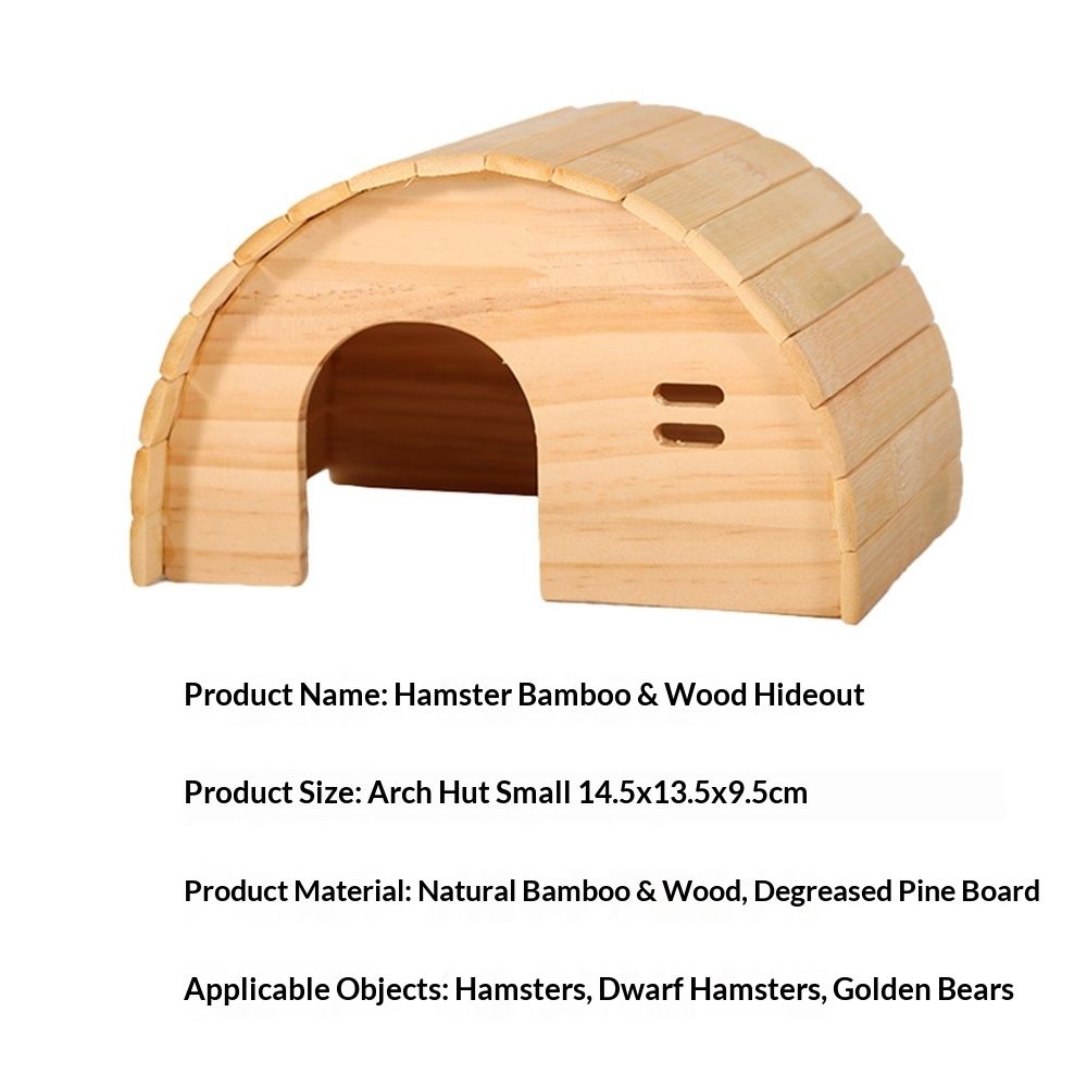 Guinea Pig Wooden House, Hamster Wooden House, Bite Arched Wood Hideout for Dwarf Hamster, Golden Bear Pet Supplies, Small Animals, Houses & Habitats.(Small) — image 5