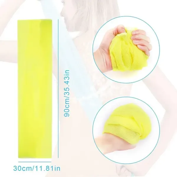 4 Pack Multicolor Nylon Japanese Exfoliating Shower Towels, Long Body Scrub Washcloths for Bath, Body Cleansing and Massage — image 2