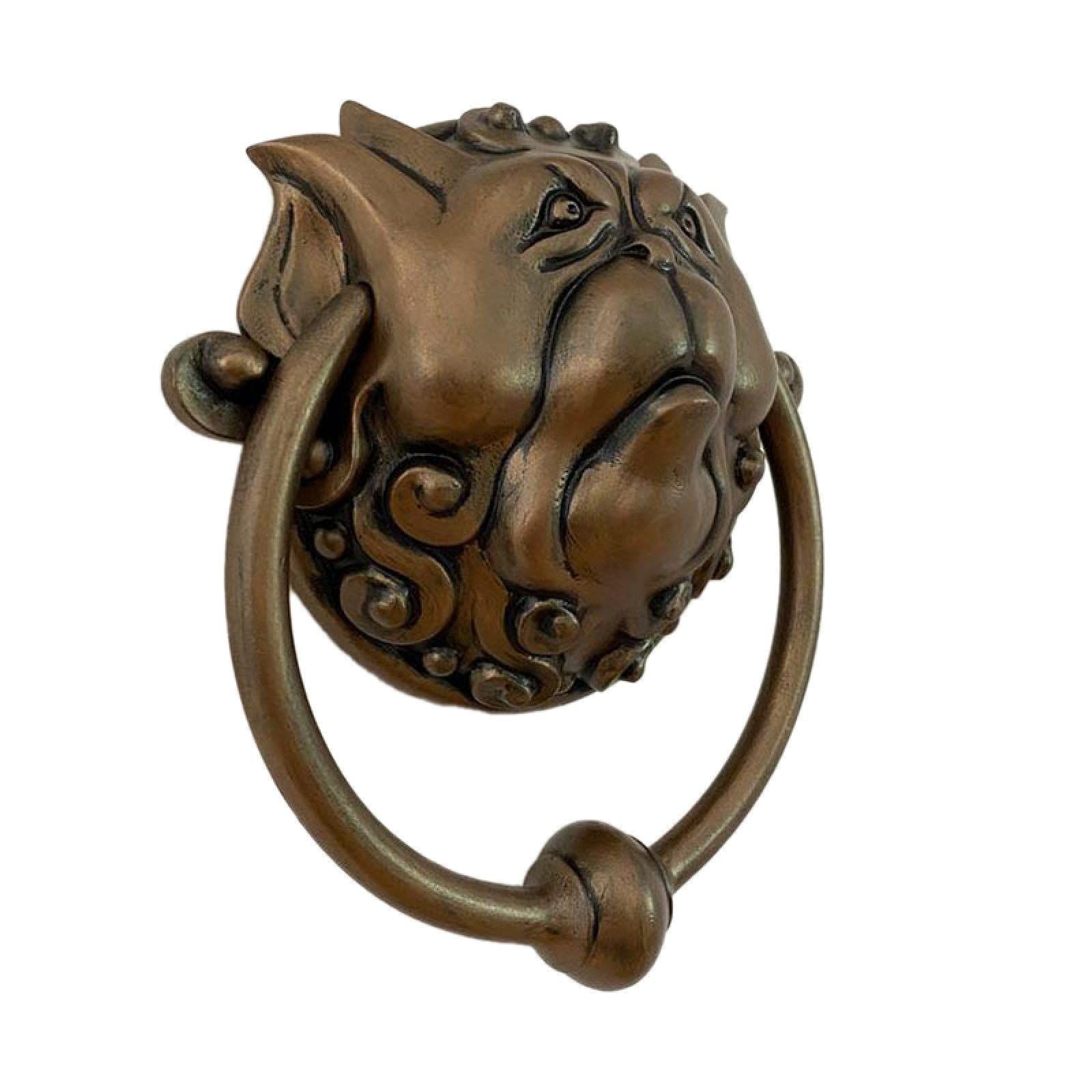 2pcs,Bronze handles, outdoor whimsical door carvings, wall mounted dragon face door handle home gift statues — image 4
