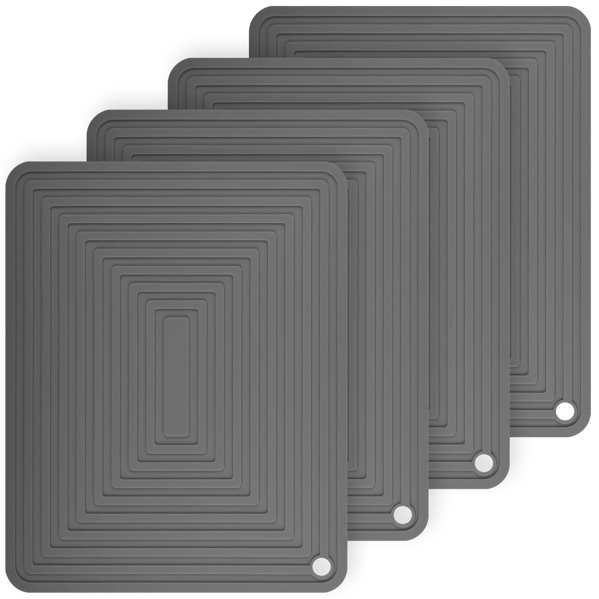 4 pcs,Hot Dishes Pots, Flexible Silicone Hot Pads for Table, Non Slip Silicone Mats, Heat Resistant Mats-Pot Holders-Placemats