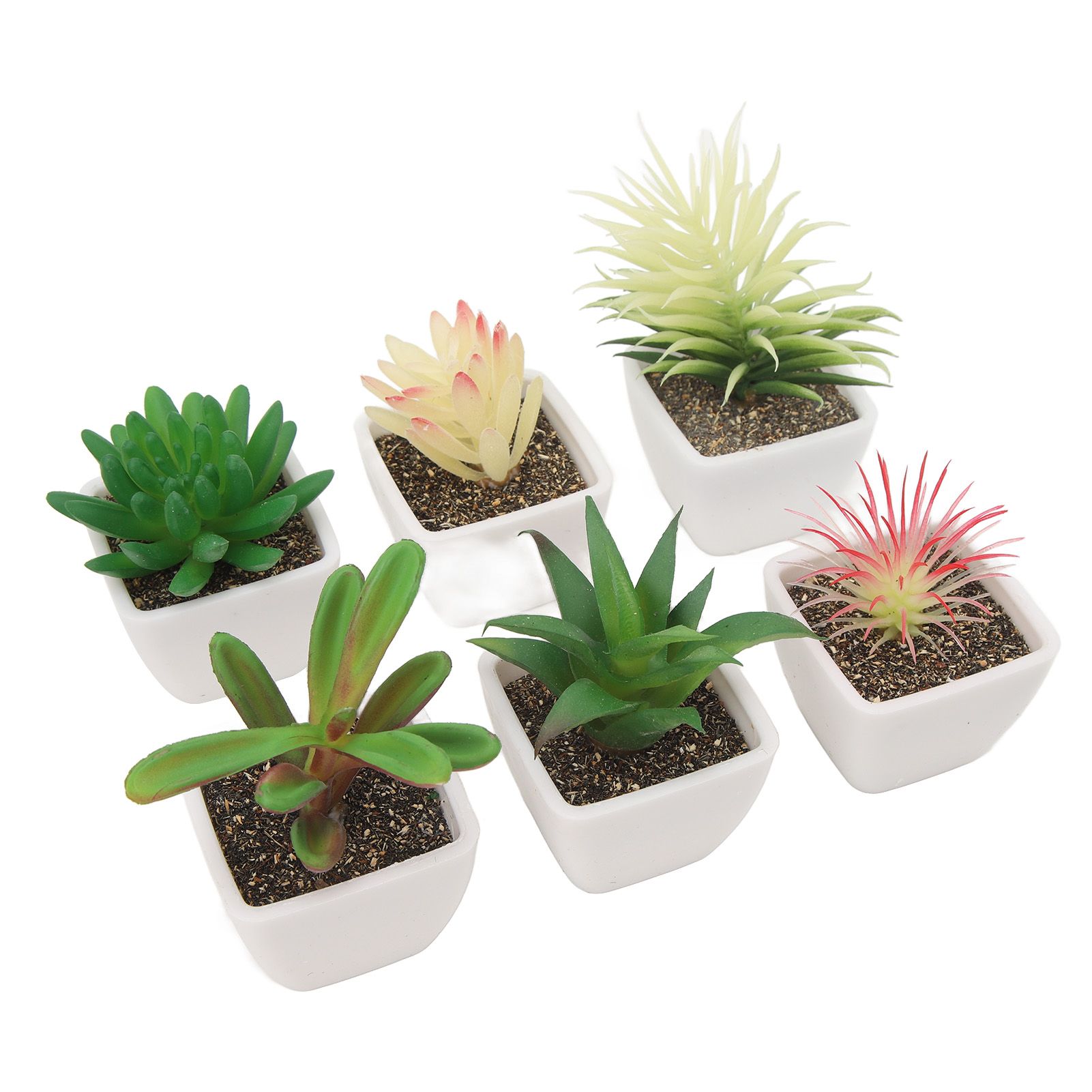 6PCS Potted Artificial Succulents Artificial Plants in Pots Plastic Fake Home Plant Decor for Living Room Office โ image 4