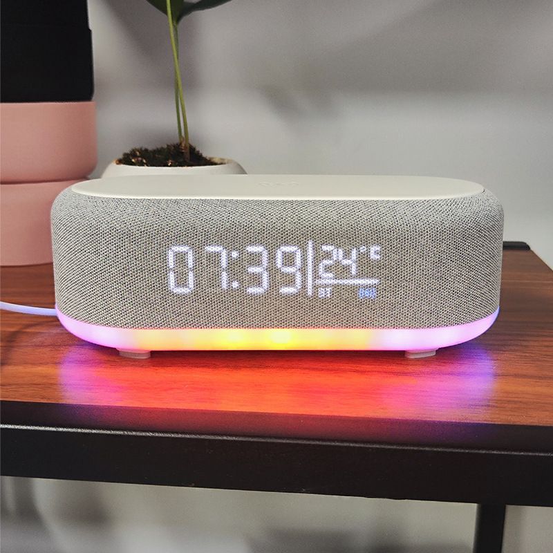 Bluetooth Wireless Speaker, Fast Charging, LED Display, USB Charger, Dimmable Night Light, Alarm Clock Feature, Wireless Charger, Digital Clock — image 2