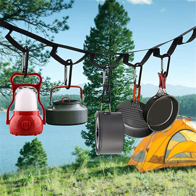 20FT Campsite Storage Strap with 19 PCS Buckles, Portable Hanging Rope for Camping, Hiking, Outdoor Tent Accessories โ image 2