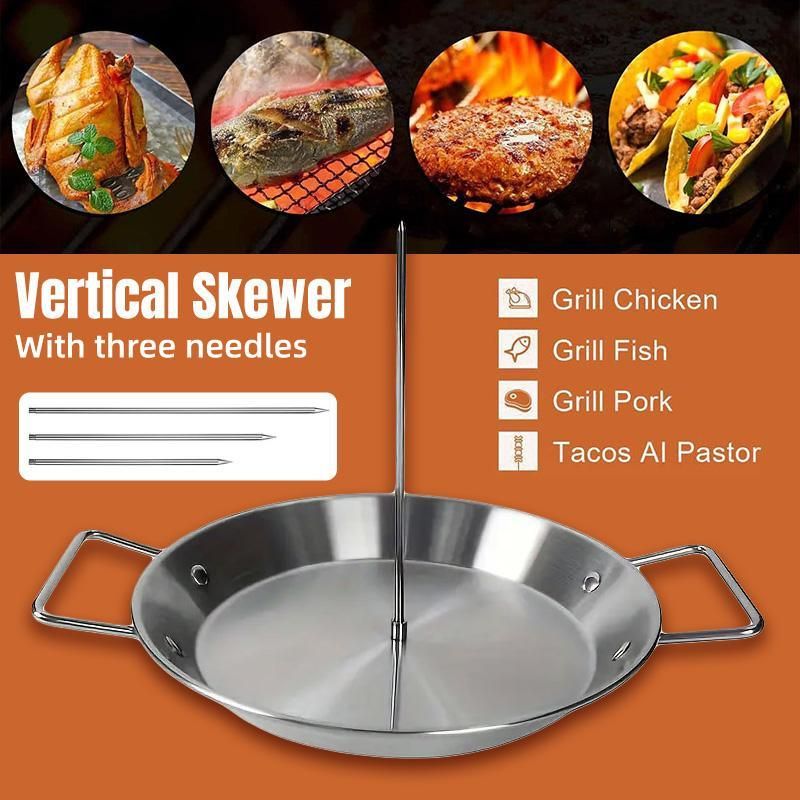 Stainless Steel Vertical Skewer Grill Pan Barbecue Kebab Rack Grill Cooking Tool — image 4