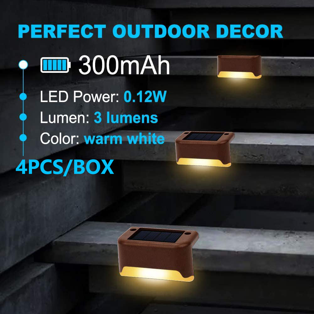 4 Pack SolarPower Deck Lights Outdoor Step Lights Waterproof LED lights — image 2