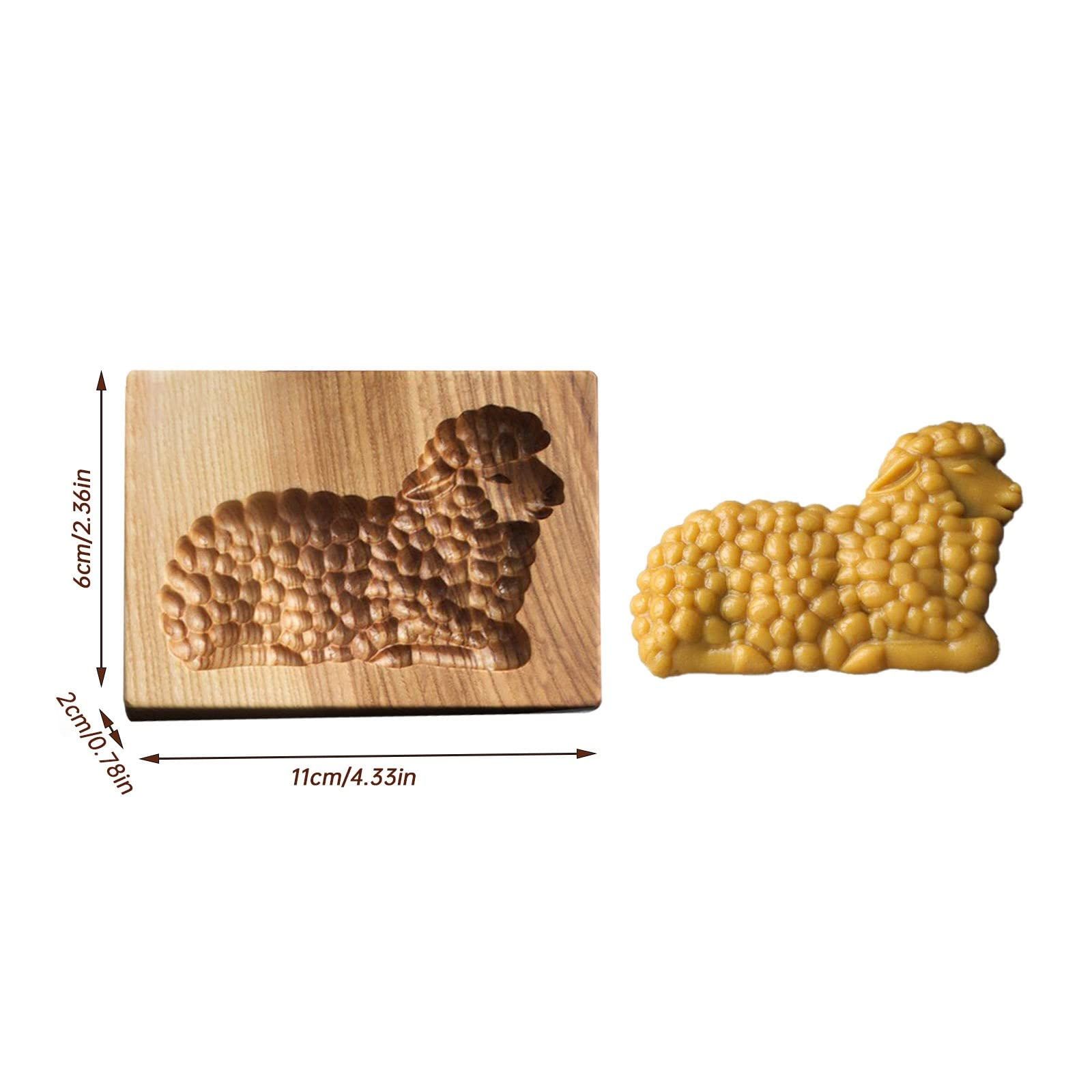 Wooden Cookie Molds, Engraved Embossing Cookie Cutter with Christmas Tree Deer Pinecones Pattern for Baking Embossed Cookies — image 4