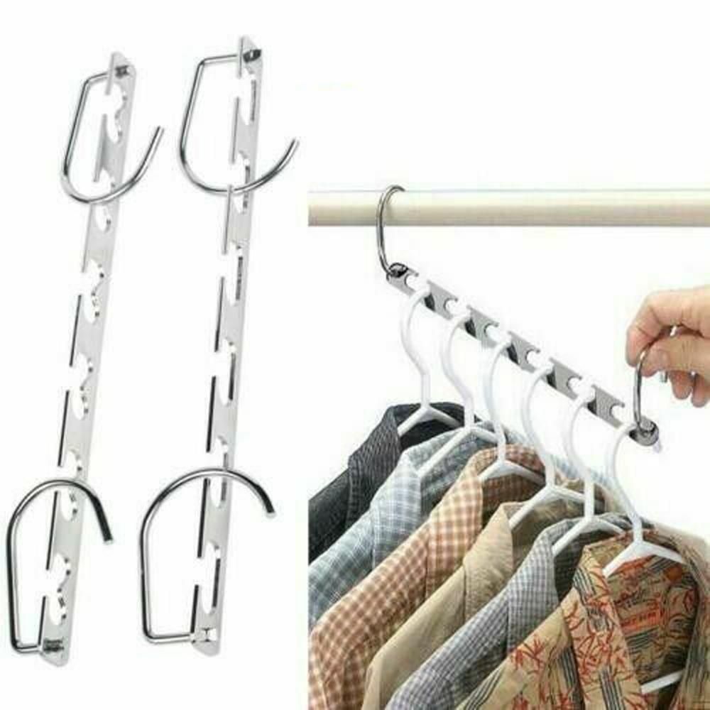 Silver Clothes Hanger Organizer with Connection Hook โ image 5