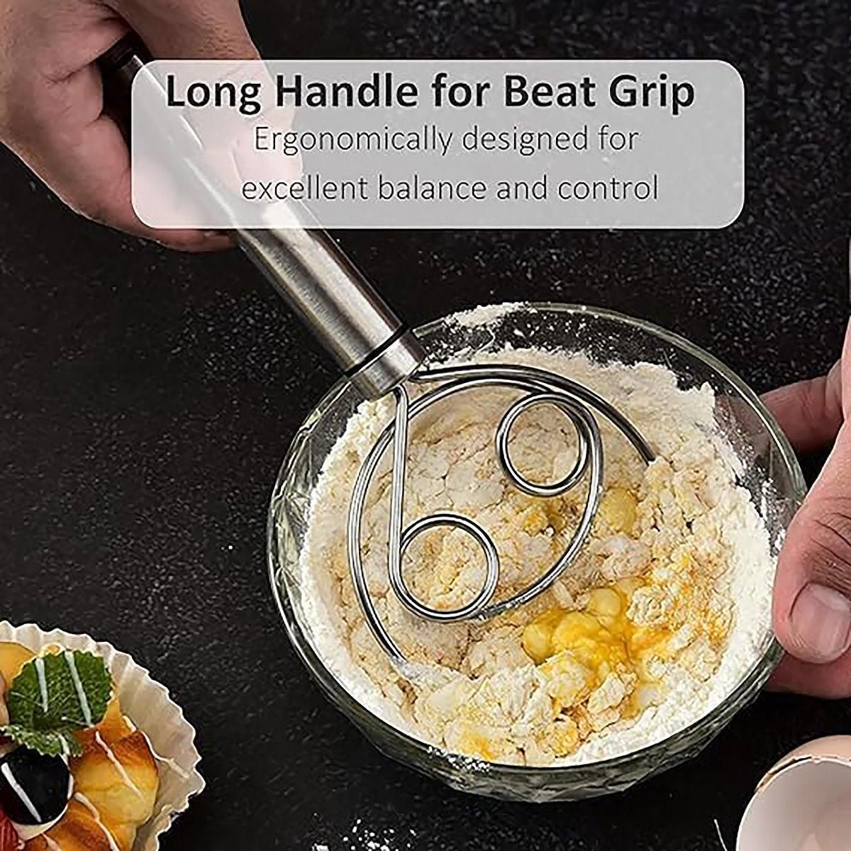 Stainless Steel Double Eye Coil Flour Mixer Household Baking Tool Egg Beate β image 6
