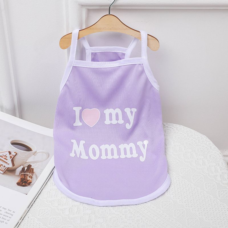Lele Meow Pet Vest Summer Polyester Camisole-i love mom