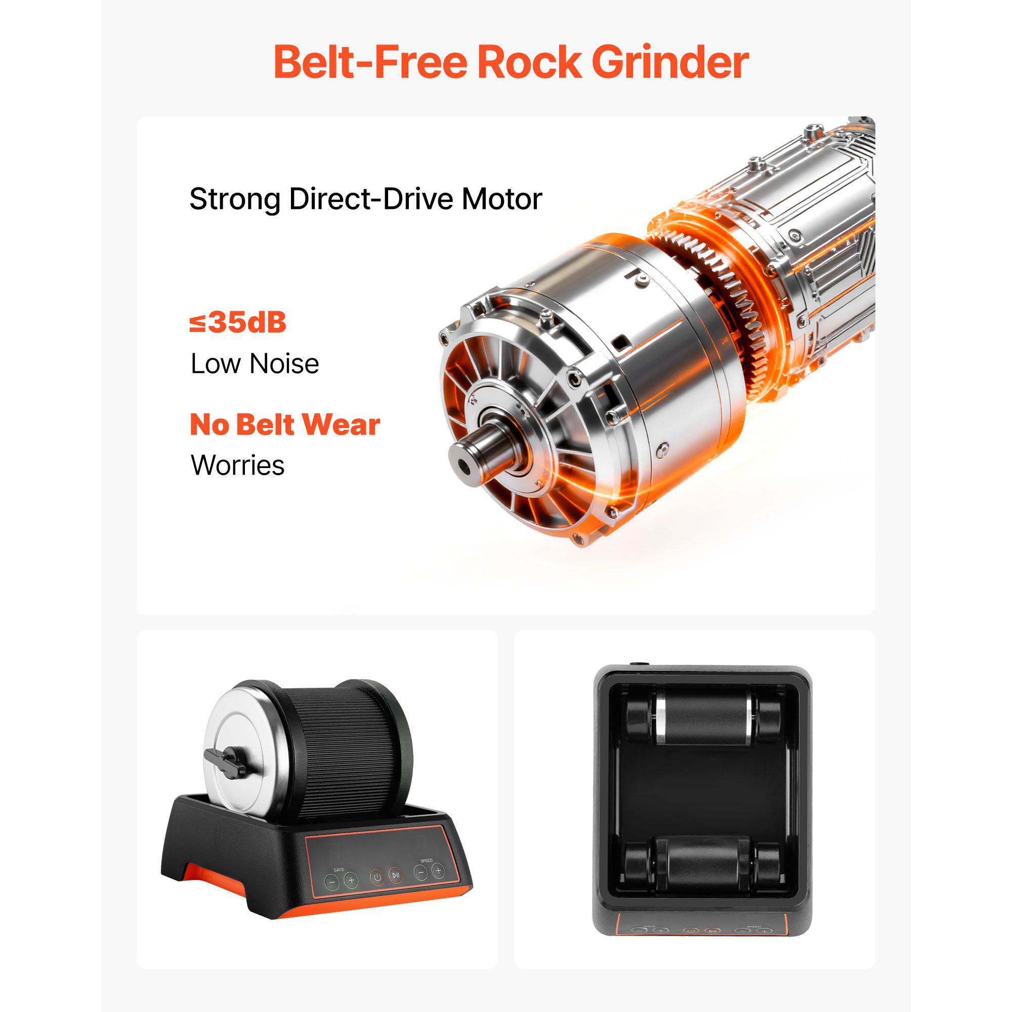 Rock Tumbler Kit, 2 lbs Rock Polishing Kit, 4 Speed Settings 9-Day Polishing Timer Stone Polishing Kit, Rock Polisher with Rough Gemstones and Polishing Grits โ image 2