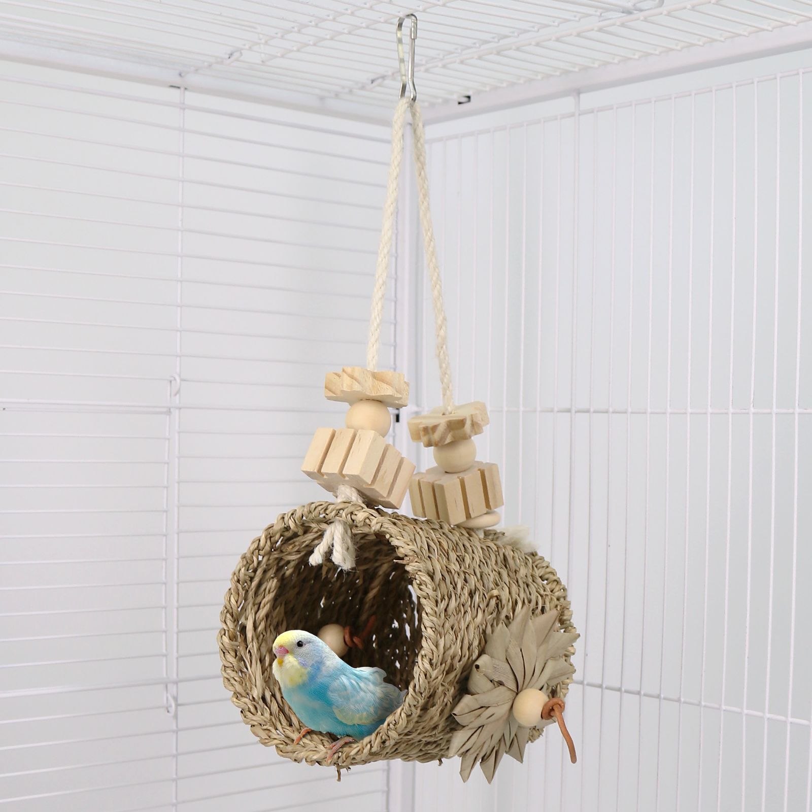 Bird Cage Accessories, Straw Woven Nests, Hanging Beds, Bird Houses, Bird Supplies, Straw Woven Bites, Soothing Puzzle Birds Toys — image 2