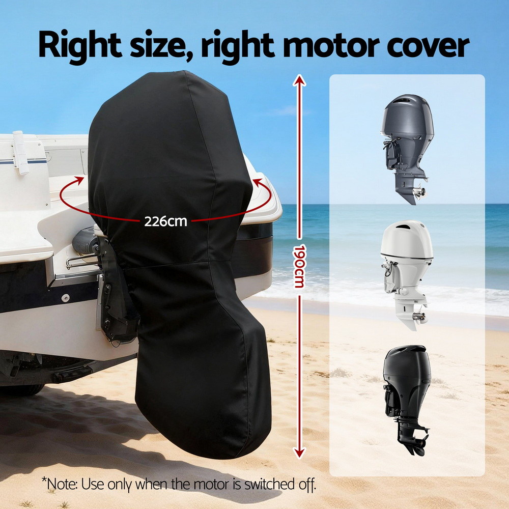Seamanship Full Outboard Boat Motor Engine Cover Dust Rain Protection 100hp -150hp 600D Black โ image 4