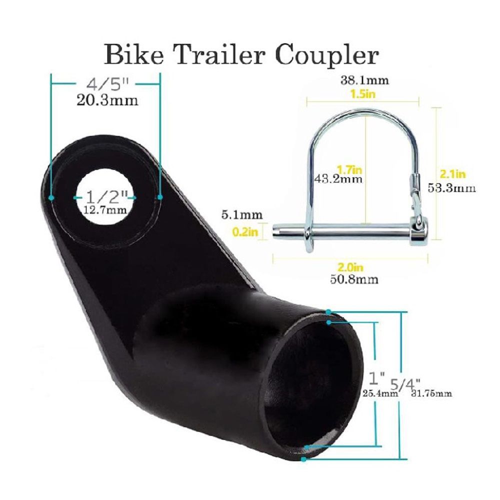 2pcs Flat, Universal Replacement Hitch, Easy Installation, Metal Body with Metal Pin, Fits Most Bikes, Compatible with Cargo and Child Trailers โ image 5