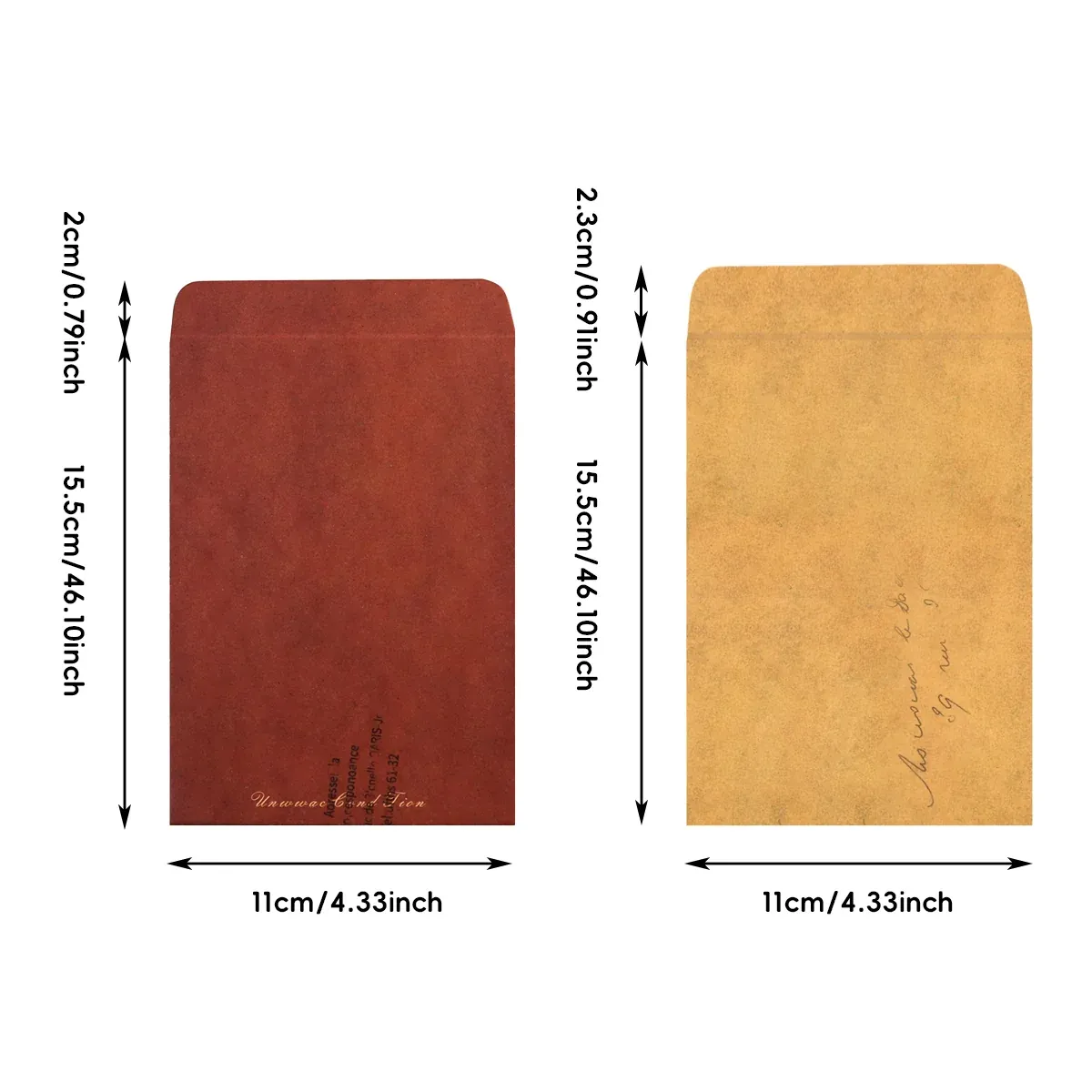 50PCS Vintage Kraft Paper Envelopes Self-Adhesive Durable for Invitations Use - Brown — image 4