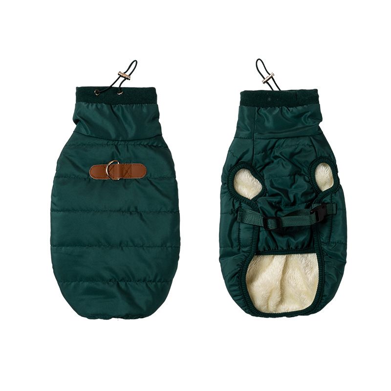 Pet Vest Polyester Warm Coat for Dogs Cats Olive green L