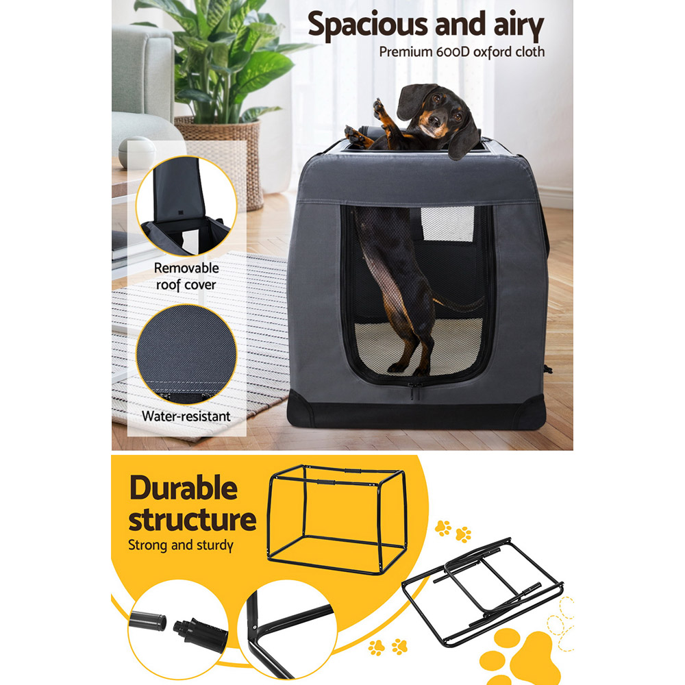 i.Pet Pet Carrier Soft Crate Dog Cat Travel 60x42CM Portable Foldable Car M โ image 5