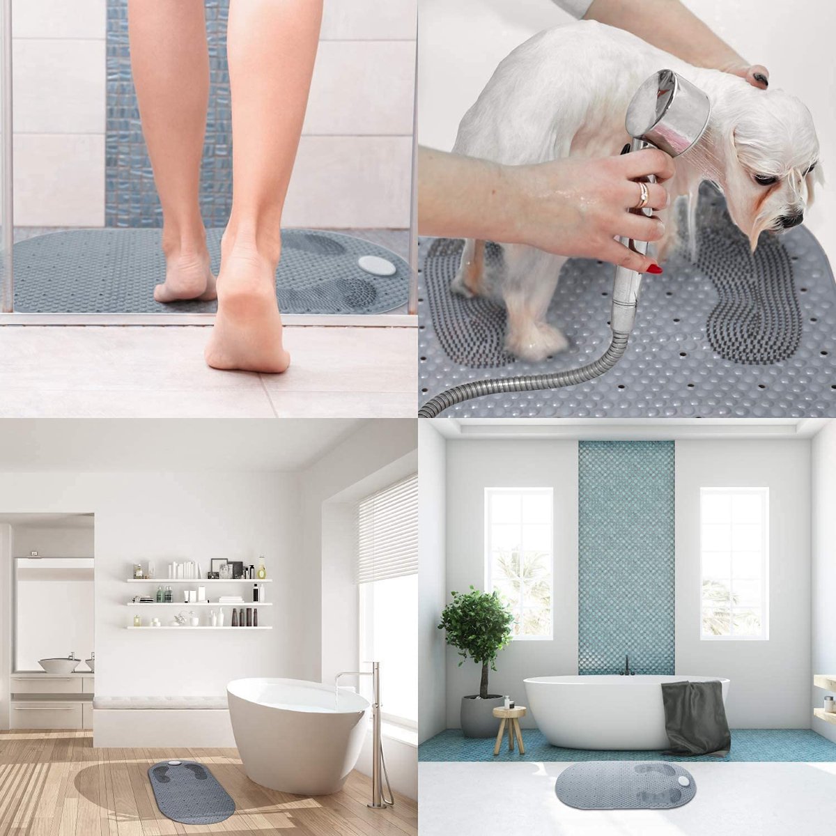 Non-Slip Shower Mat - Bath Mat with Suction Cups and Massage - Anti-Slip Shower Cabin Mat - 80 × 40cm - Mat for the Bath - Mat for the Bathroom - Includes — image 2
