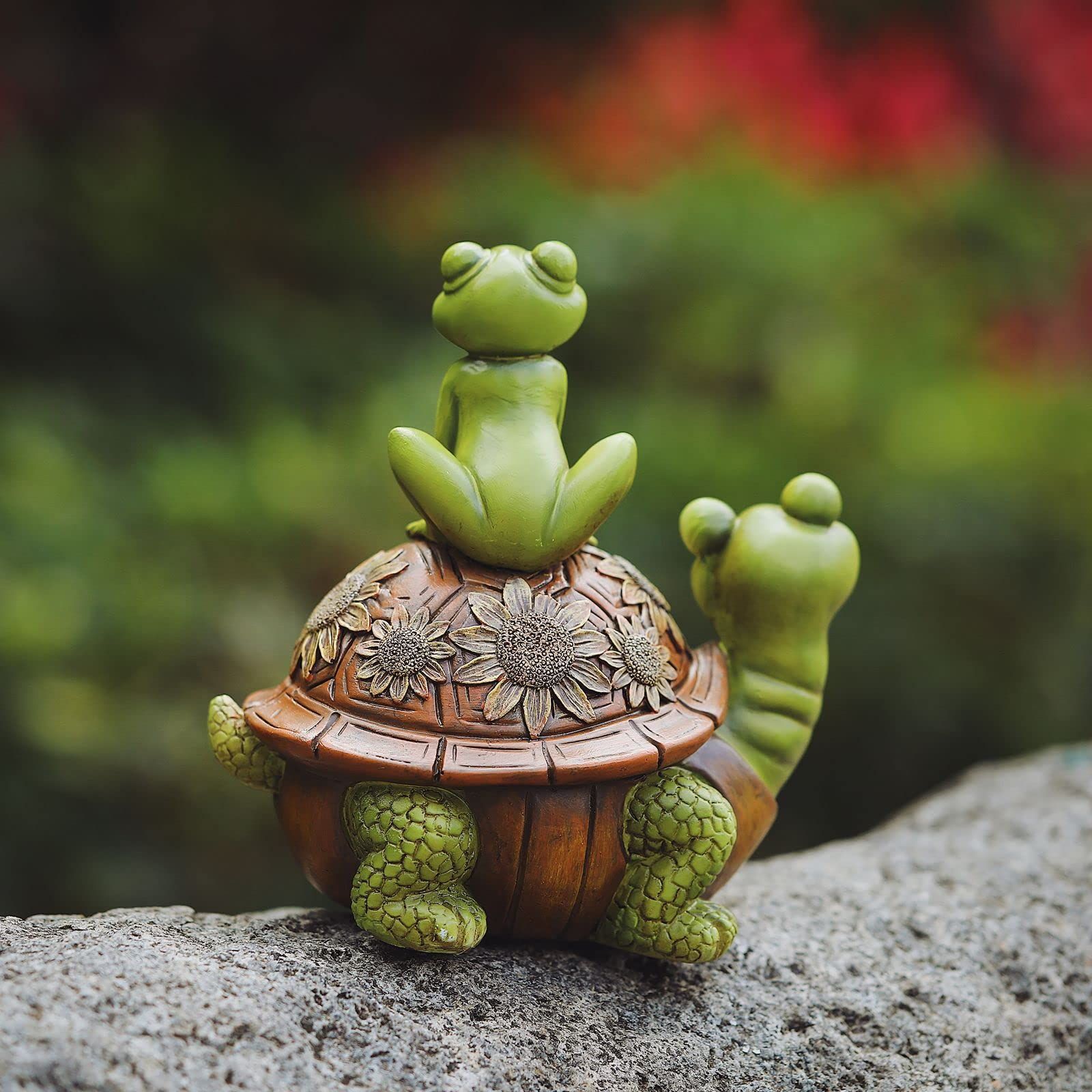 Frog Garden Statues Decor Outdoor, Resin Couple Frogs Garden Animal Statue Waterproof, Figurines for Yard Patio Lawn Decorations — image 4