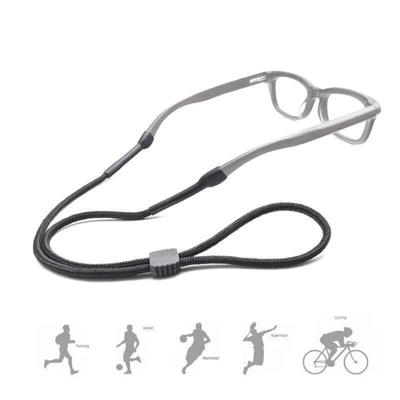 Glasses Lanyard Sports Comfortable Nylon Adjustable Spectacles Neck Strap Cord - Black — image 6