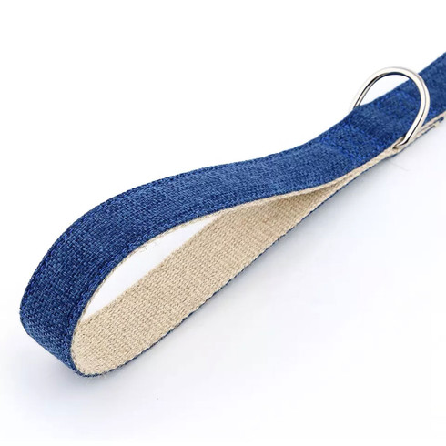 Natural Hemp & Cotton Dog Lead Leash (Ink Blue) — image 4