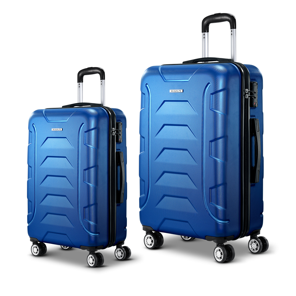 Wanderlite 2Set 20-28 Inch Luggage with TSA Lock Spinner Carry On Hard Shell Travel Suitcase Luggage Case Blue โ image 3