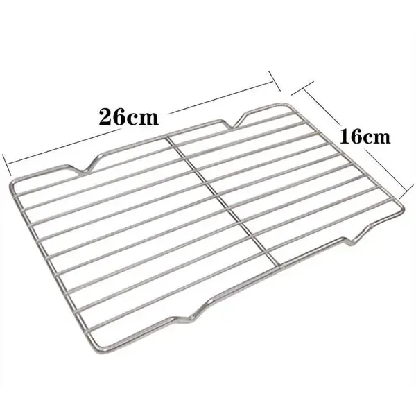 Stainless Steel Grill Rack Cooling Rack for BBQ Grilling and Food Draining, Rectangular Wire Rack, 16 × 26 cm — image 3