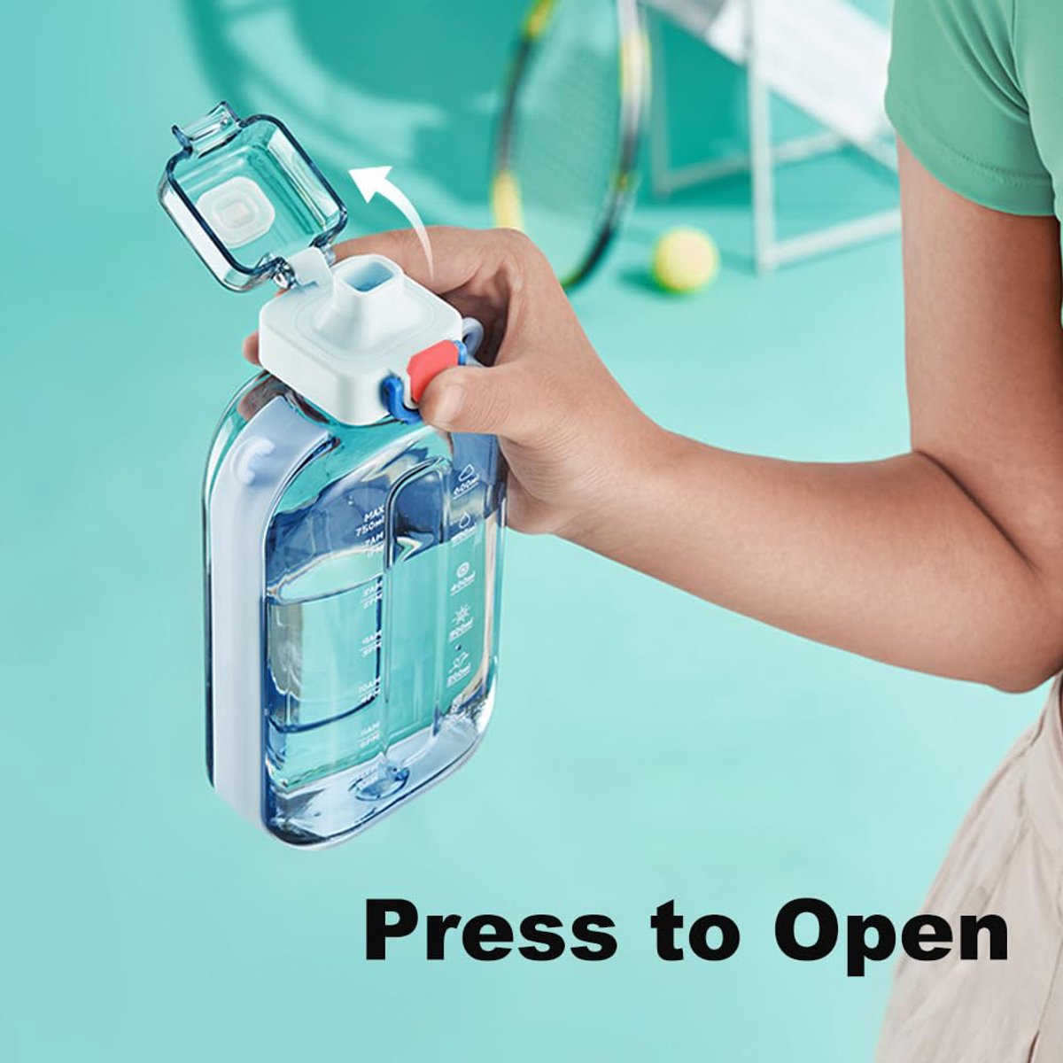 Sports Water Bottle - Fitness Water Bottle - 750ml Leakproof Bottle - Water Bottle - Suitable for travel, picnics, camping, hiking - Blue — image 4