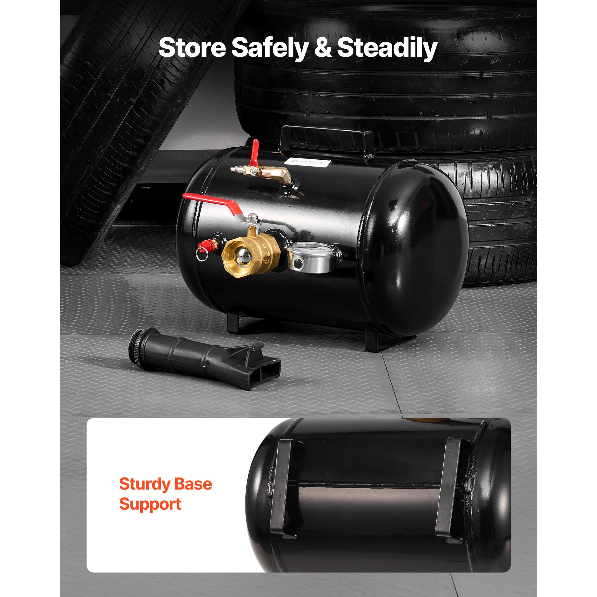 Air Tire Bead Seater, 5 Gal / 18.9 L, Heavy Duty Tire Bead Blaster Tool, 87-116 PSI Operating Pressure, Air Trigger Seating Inflator for Pickup, Truck, ATV โ image 6